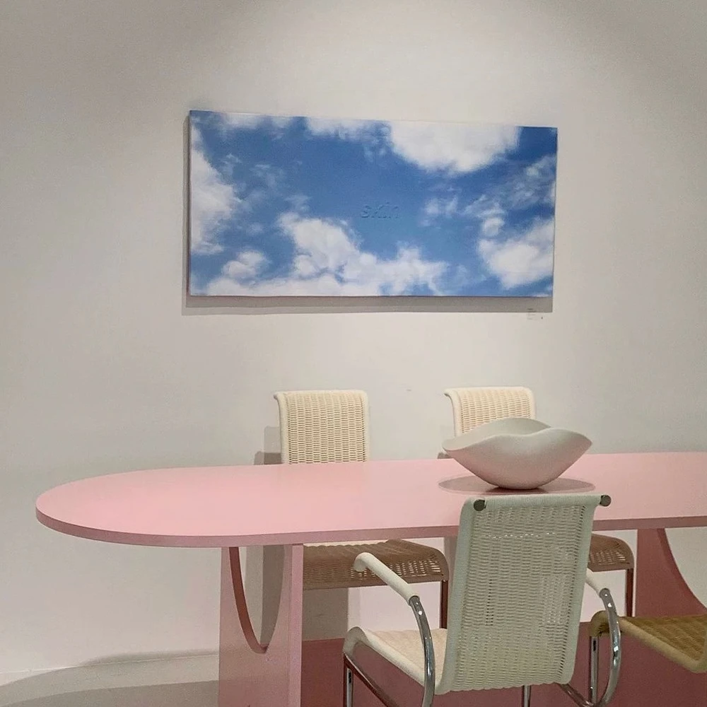 Creative Color Memphis Pink Dining Table Multiplayer Meeting Desk