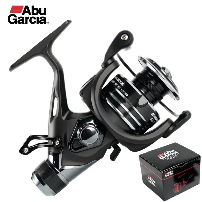 Abu Garcia Spinnrolle mit Metallspule, hoher Zugkraft, Übersetzung 5,5:1, Doppelbremse, Angelrolle für alle Gewässer – Detail 1
