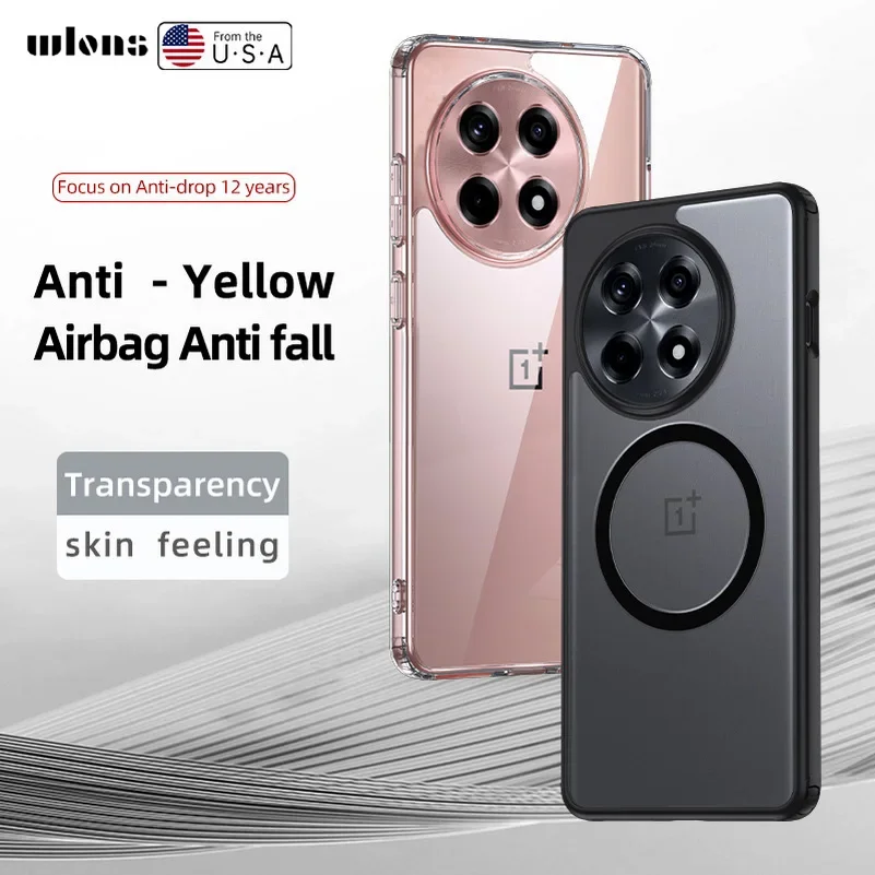 For Oneplus ACE 5 Pro Magnetic for Magsafe Acrylic PC Phone Case for One Plus ACE5 Pro 13R 1+13 12 Translucent Matte Back Cover