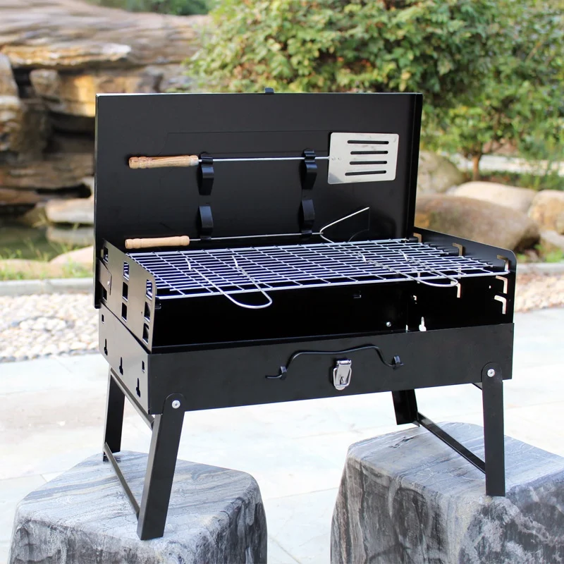 

Outdoor portable household carbon grill, foldable small barbecue utensil, charcoal outdoor barbecue grill