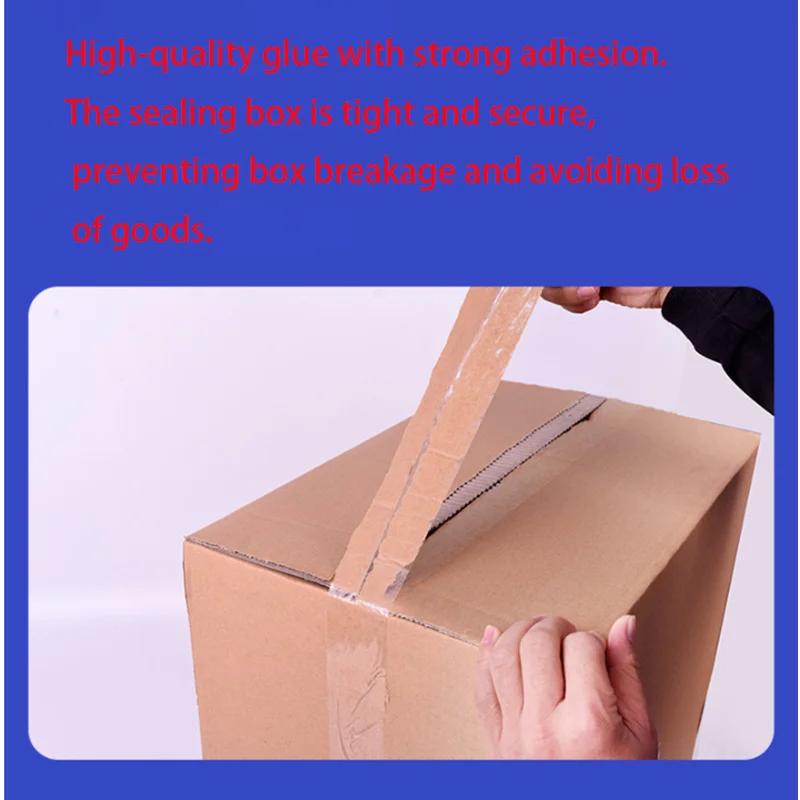 1 لفة شريط تعبئة أصفر شفاف عالي التحمل للتغليف السريع للفات الكبيرة وختم الصندوق السميك 55 مم * 110 م