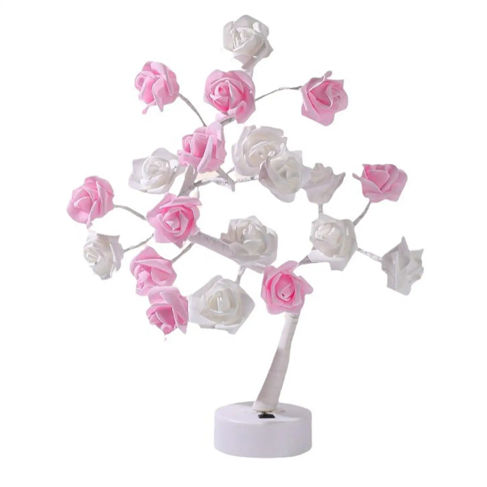 

Flower Tree Lamp Ornament Simulated Rose Table Lamp Rose Tree Lamp for Wedding Party Thanksgiving Living Room Holiday Tabletop