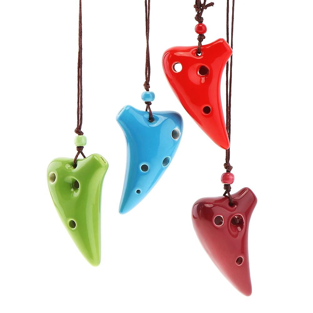 

6 Holes Alto ToneC Necklace Necklace Ocarina Ceramic Flute Instrument with Hang Rope Ceramic Flute Musical Instruments