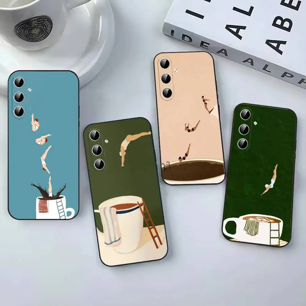 Art Coffee D-Diving Fashion Phone Case coque Cover For Samsung Galaxy A12 22,32,52,53,71,73, Note9,10,20 Ultra