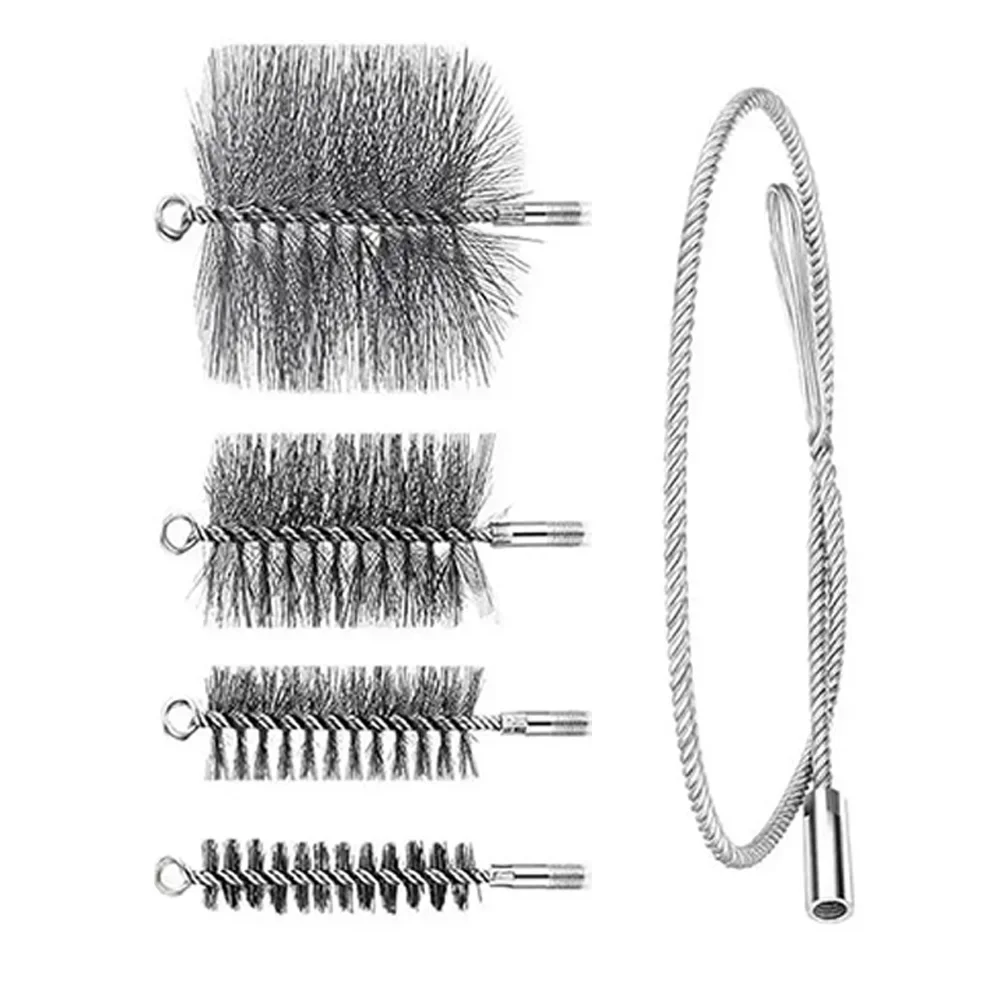 Stainless Steel Wire Pipe Brush Set Wire Chimney Cleaning Brush Cleaning Brush For Tube Pipe Cleaning Rust Removal Power Tool