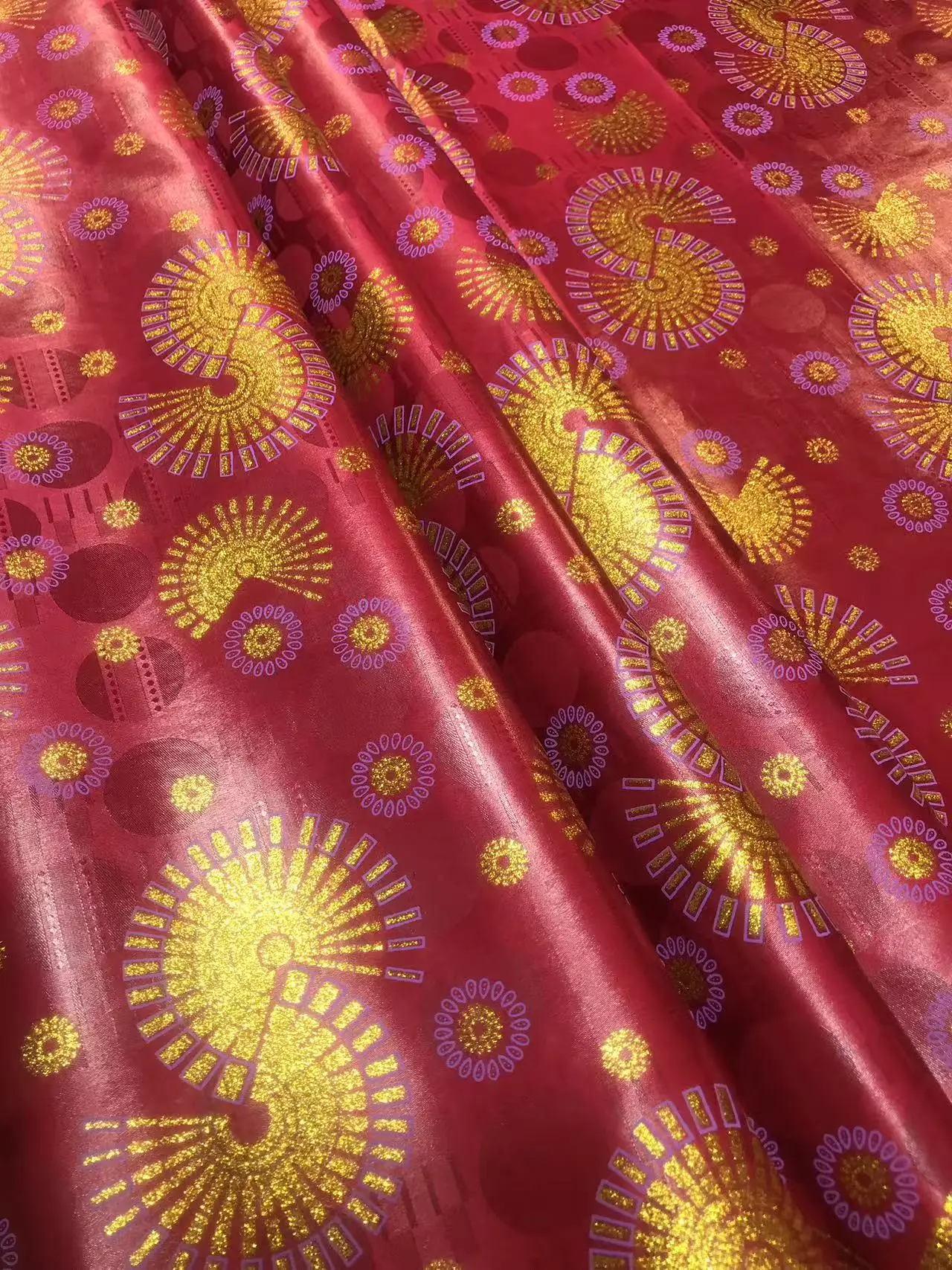 

5 Yards Nigerian Gold Plating Lace Fabric Latest Bazin Riche 2021 New High Quality Glisten African Lace Fabric For Party Dresses