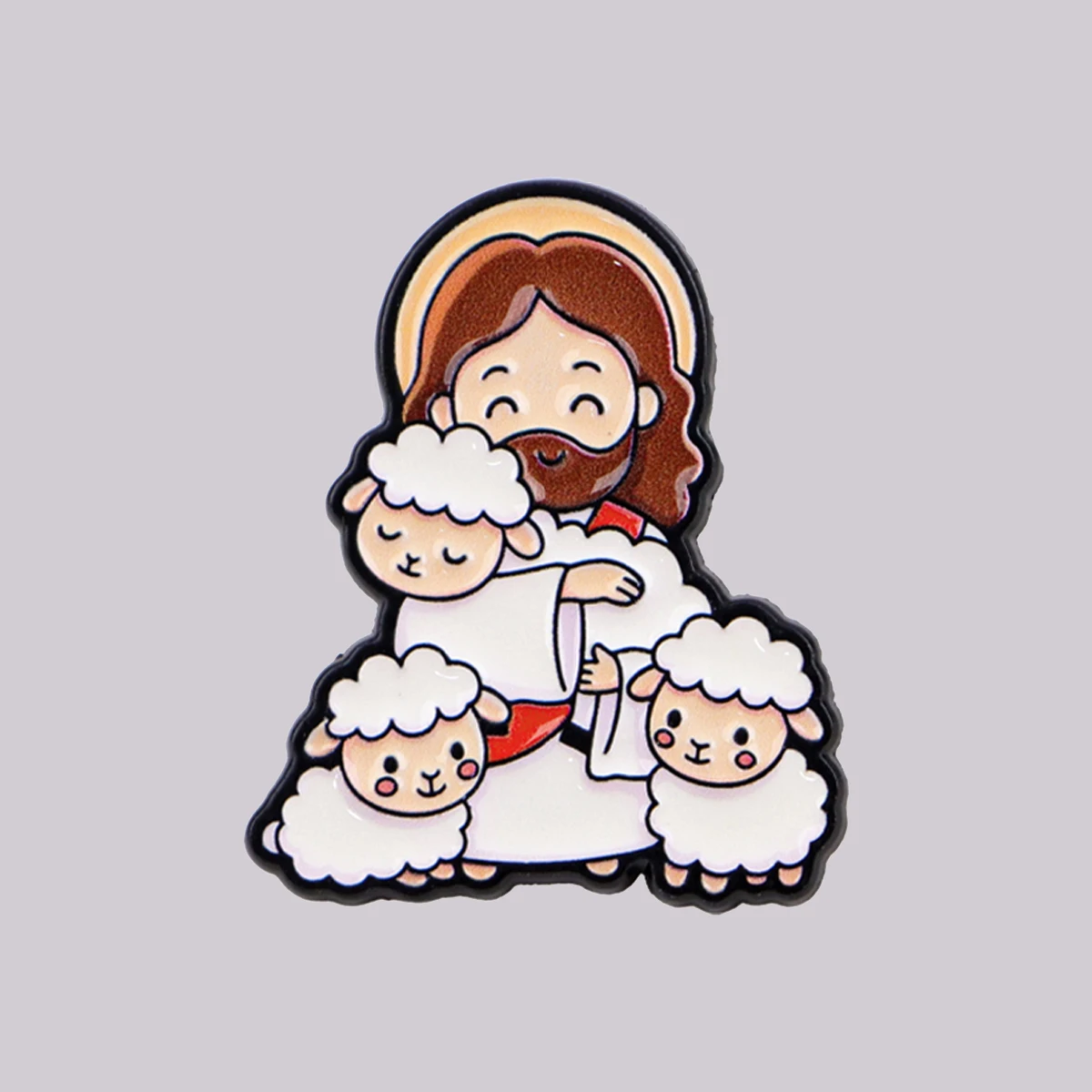 Jesus Enamel Pin Cute Sheep Brooch Lapel Pins Badge on Backpack Clothing Accessories Fashion Jewelry Friends Gifts