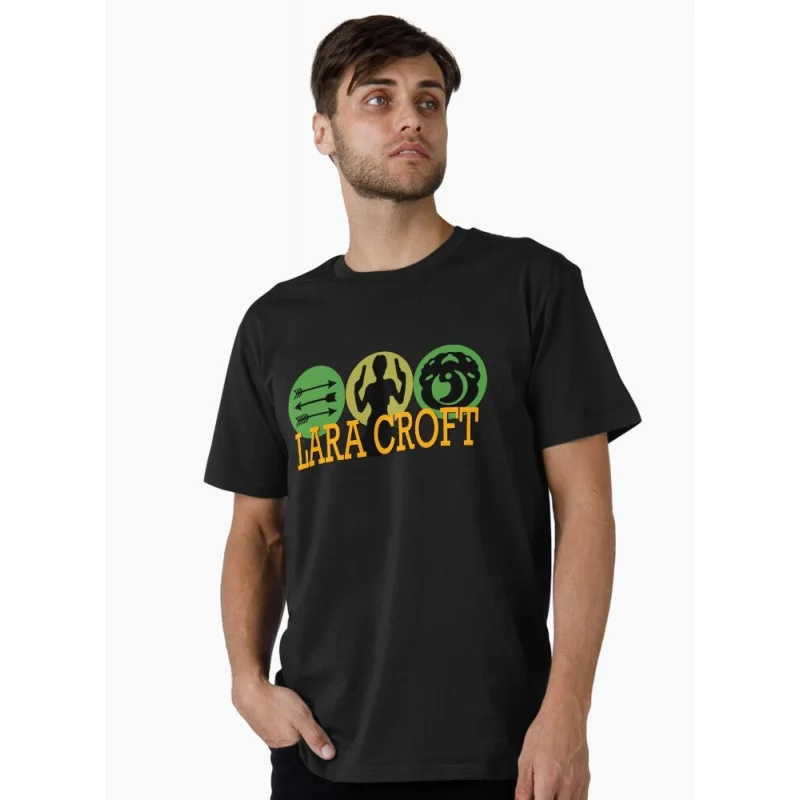 80s Retro video game Tomb Raider 0401 Lara Croft Gift t shirt for men 100% cotton printed Graphic Clothes All size Tops S-6XL