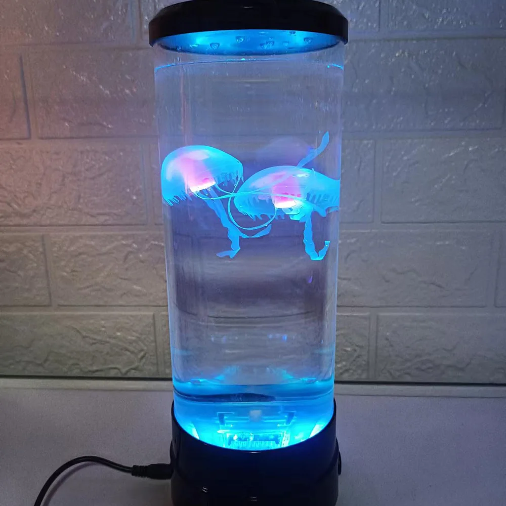 D5 Kleurveranderende Kwallenlamp USB/Batterij Aangedreven Tafel Nachtlampje Kindercadeau Slaapkamer Decor Jongens Meisjes Verjaardagscadeaus