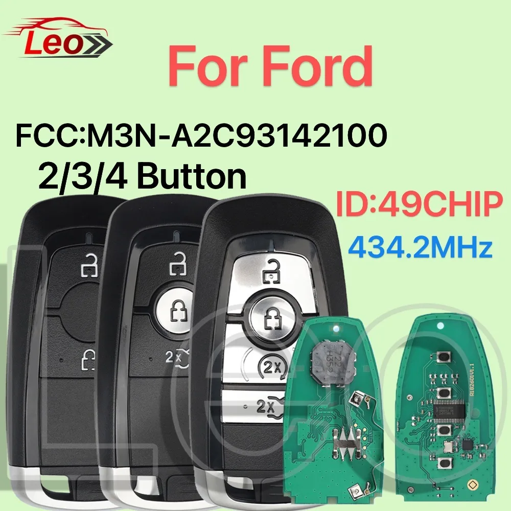 

Leo FCC: M3N-A2C93142100 433-434 МГц ID: 49CIP умный дистанционный ключ для Ford Taurus Mondo Raptor Mustang Expedition Escape 2017-2022 гг.