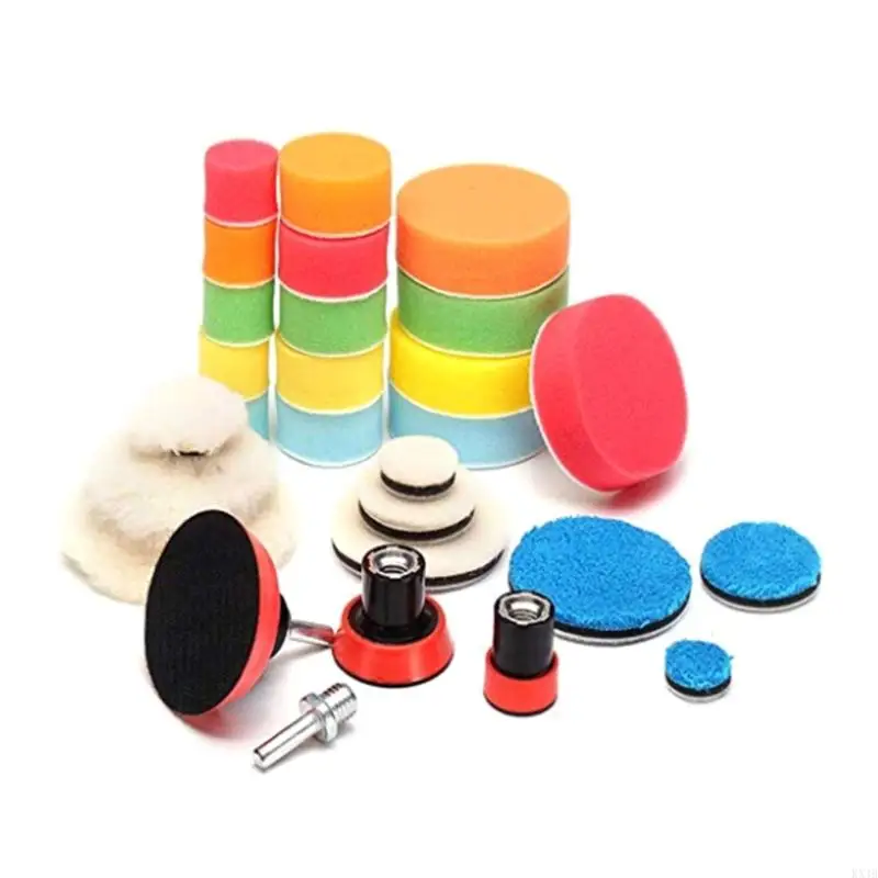 KX4B 29pcs/Set Car Posling Pad Комплект длинная шерстяная полировка