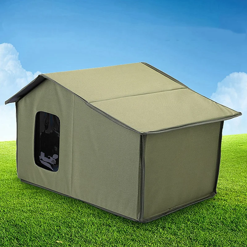 Pet Shelter Foldable Warm Cat House For Outdoor Cats Cat Bed Cats Dogs Shelter Weatherproof Cat Cave Keep Warm