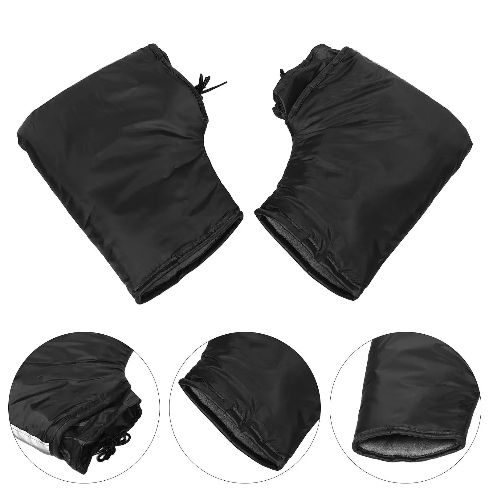 2Pcs Motorcycle Handlebar Windproof Covers Thick Insulated Winter Gloves Waterproof Riding Mittens Snowmobile Hand Muffs
