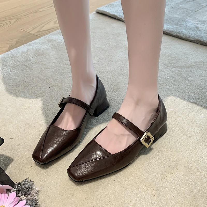 

Элегантные женские туфли на каблуке, модные новые туфли с мелкой пряжкой, дизайнерские классические туфли-лодочки, новинка 2025 года, Zapatillas De Mujer