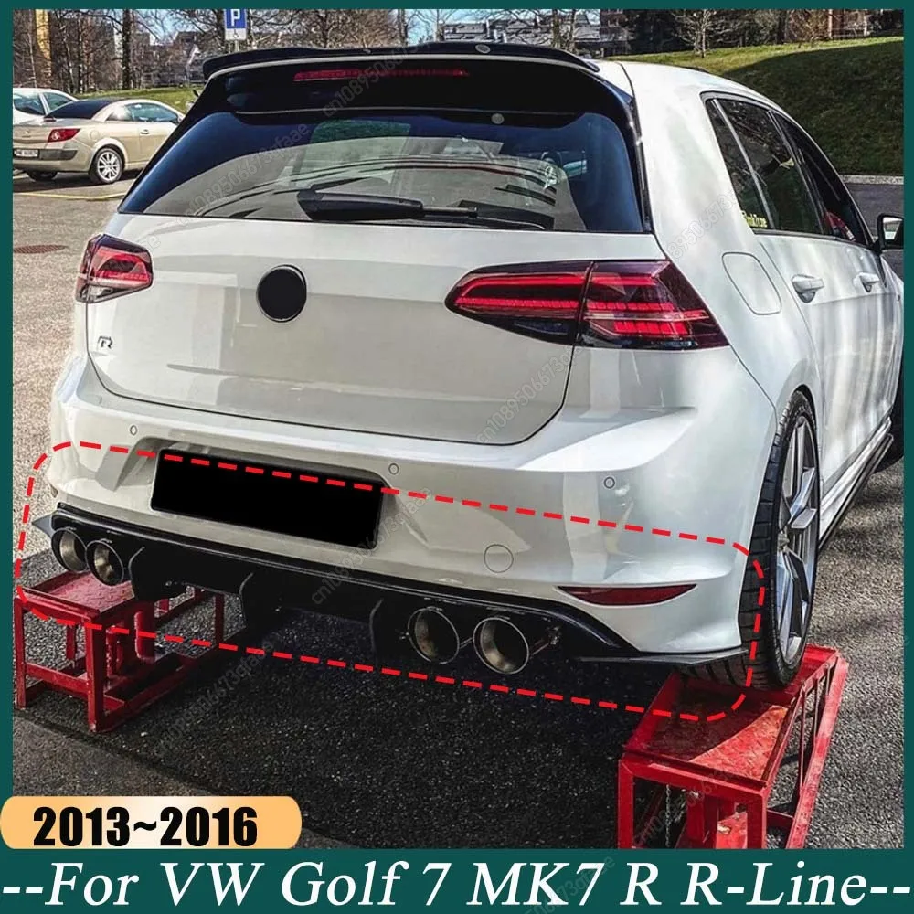 

3 Fins Car Rear Bumper Diffuser Tail Apron Flaps Side Splitters Body Kits For Volkswagen VW Golf 7 MK7 R R-Line 2013-2016 Tuning