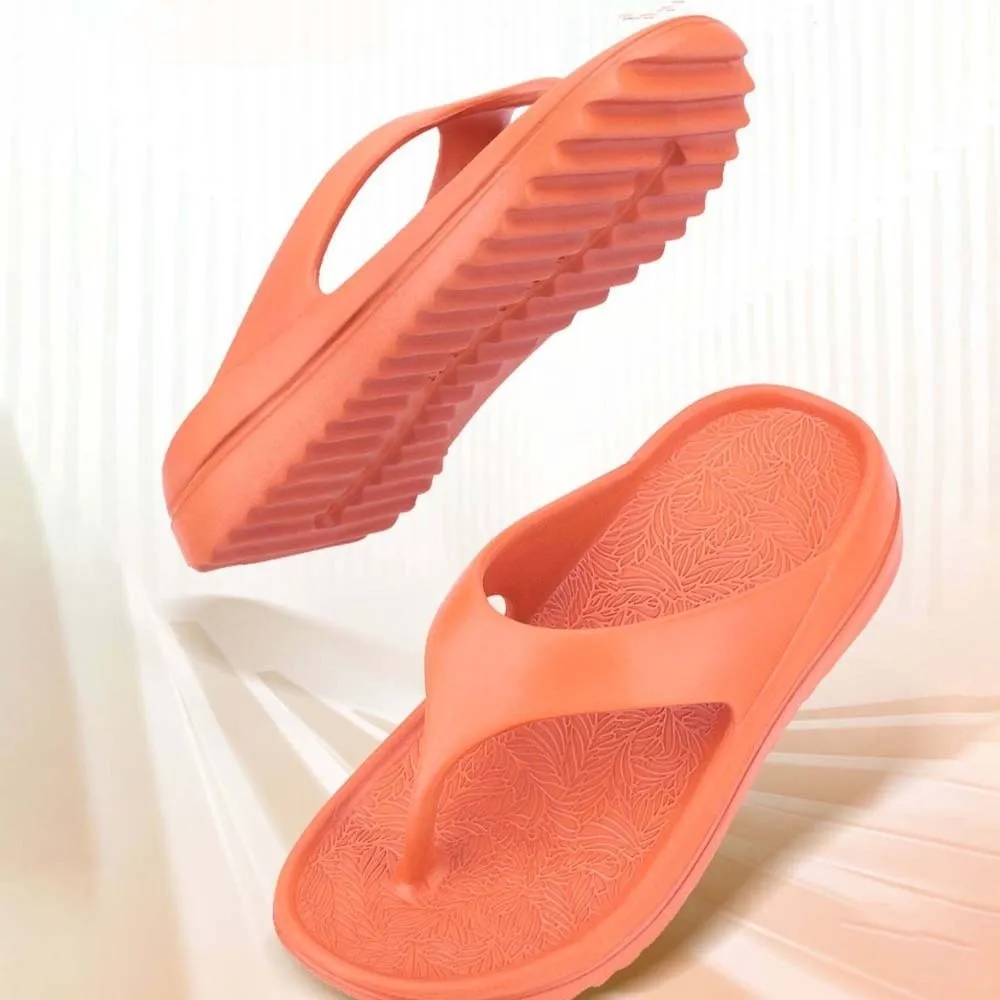 Portable Soft Sole Non-slip Flip Flops Resilience Solid Color EVA Slippers Thickened Stylish Outdoor Flip Flops Pool