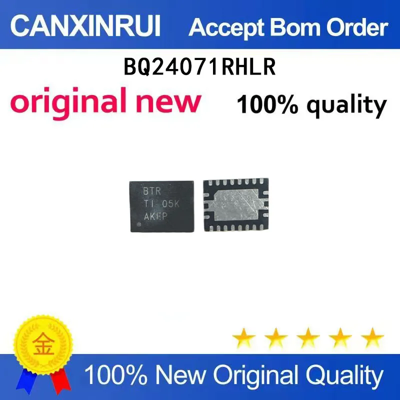 

(5-100 Pieces) Brand new original BQ24071RHLR silk screen BTR QFN battery charger chip