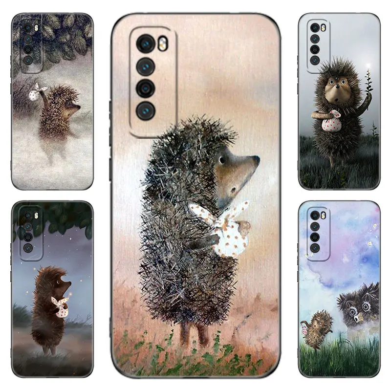 Hedgehog in the Fog Black Phone Case For Huawei Nova 5 7 10 Pro 6 9 SE Y70 Plus 4 5i 7i 8i Honor Y5P Y6P Y6S Y7A Y7P Y8P