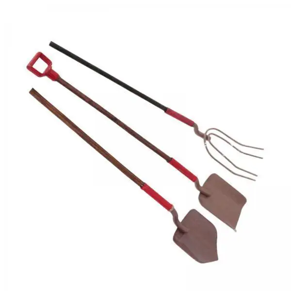 Miniature Metal Doll House Working Tools Set 1 12 Scale Garden Shovel Rake Kit for Fairy Micro Landscape Decoration