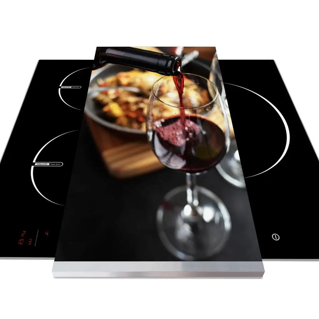 APCym - Tabla deslizante con Ruedas Blanca Vinilada para Robot de Cocina Thermomix, Monsieur Cuisine, Mambo, Aldi, Lidl, Tamaño 60x30cm VINO
