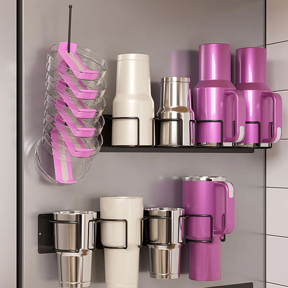 

Large Water Bottle Organizer for Stanley 40 30 20oz Tumbler Cups Adhesive Kitchen Water Bottle Holder for Stanley Cup Accessory