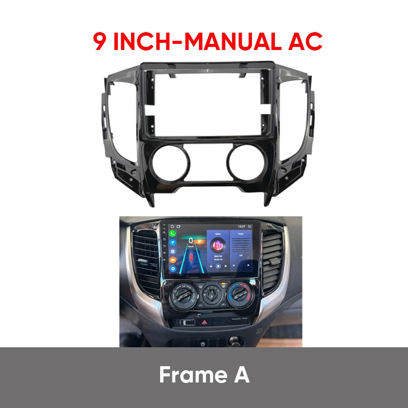 MAMSM 9inch For 2015-2019 Mitsubishi TRITON/L200 Car Frame Fascia Adapter Radio Dashboard Player Fitting Panel CANBUS Cable Kit