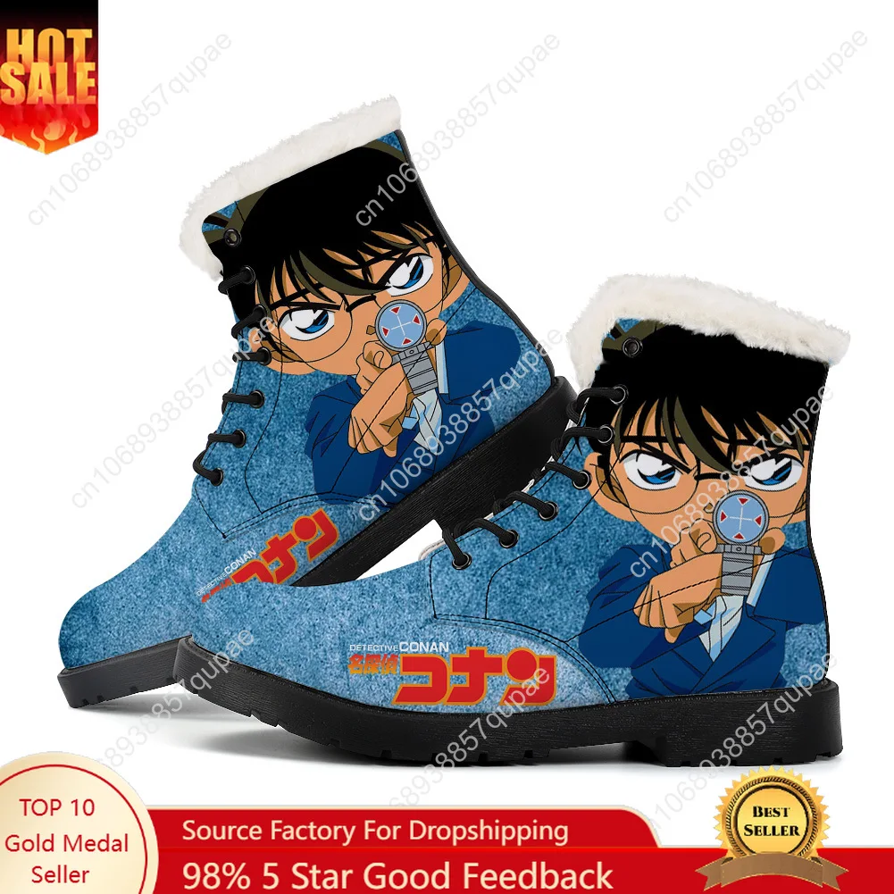 

Detective Conan Plush Boots Cartoon Anime Men Women Teenager Casual Shoes Outdoor Warm Footwear High Quality Couple Custom Shoe