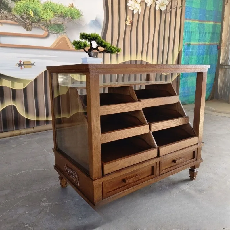 clothing store Nakajima platform flowing water table retro shoe cabinet side cabinet display cabinet