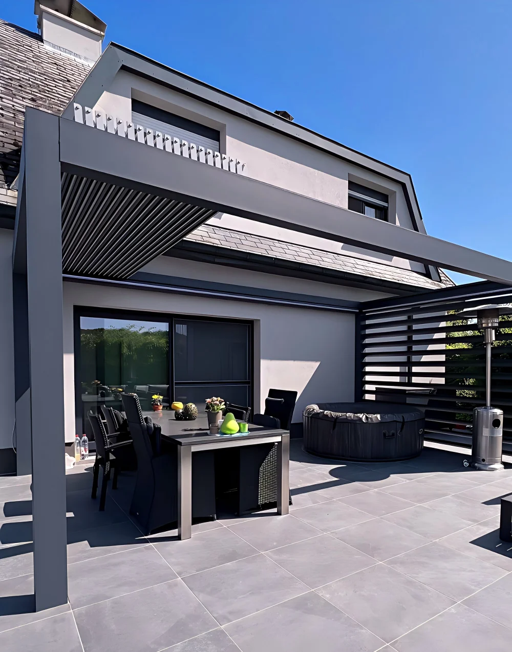 

Bioclimatic Aluminium Gazebos Sun Shade Retractable Pergola with Waterproof Roof for Outdoor Kitchen Canopy Custom Made Size