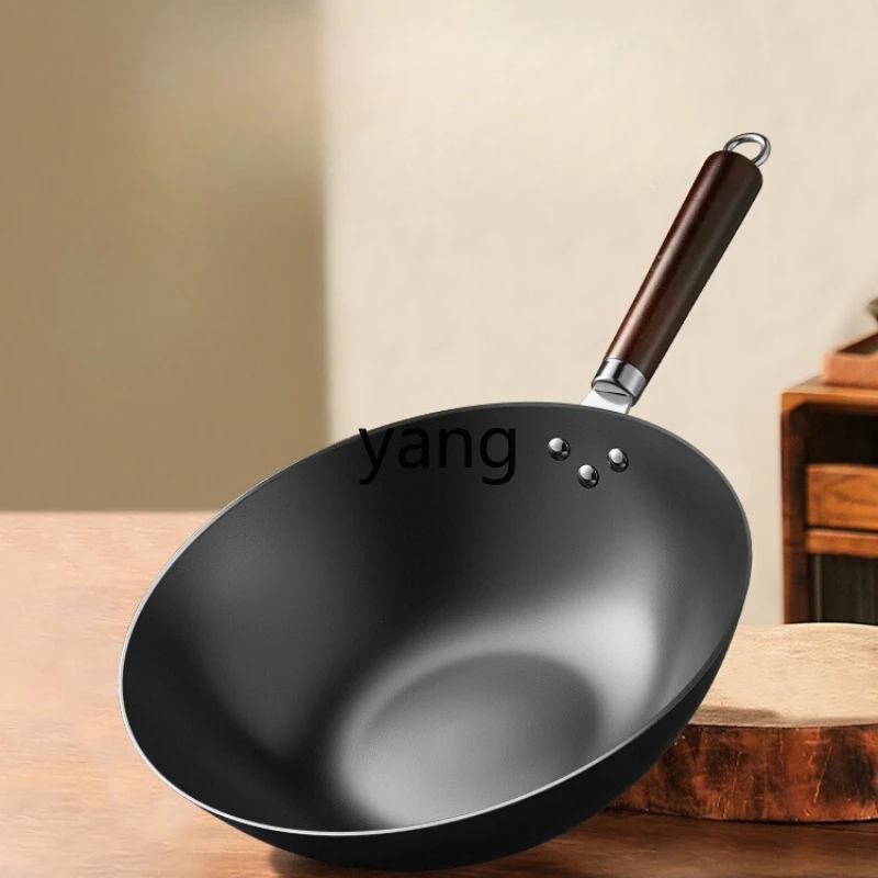 

TGF uncoated household old-fashioned wok induction cooker gas general stainless old iron pot