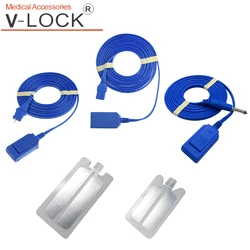 ESU plate grounding negative plate cable for disposable bipolar monopolar plate 3m length with 6.3mm two holes connector