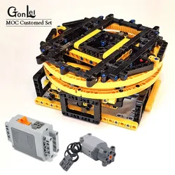 NEW Creative MOC High-Tech Parts Motorised Display Turntable Compatible with MOC-22252 High-Tech Bricks Boys DIY Toys gifts