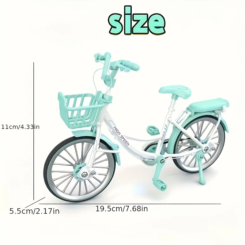 Ozdoba w stylu vintage, nowy model roweru na palec dla kobiet, dekoracyjny przedmiot kolekcjonerski, z niebieskim rowerem, łańcuchem, odpowiedni do wprowadzania w obracanie się na rowerze dla dzieci, prezent urodzinowy, prezent świąteczny, prezent na Halloween i Wielkanoc.