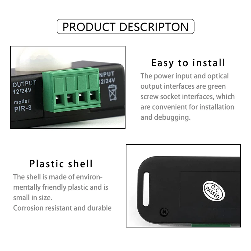 DC 12V 24V 6A regolazione automatica interruttore sensore di movimento PIR rilevatore a infrarossi IR modulo di accensione/spegnimento della luce