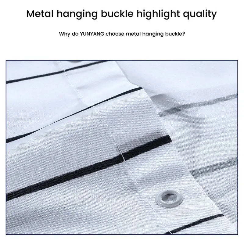 2026 + ستارة دش مخططة - قماش ثقيل الوزن، قابل للغسل في الغسالة، ستائر دش رمادية للحمام، 71 × 71 بوصة