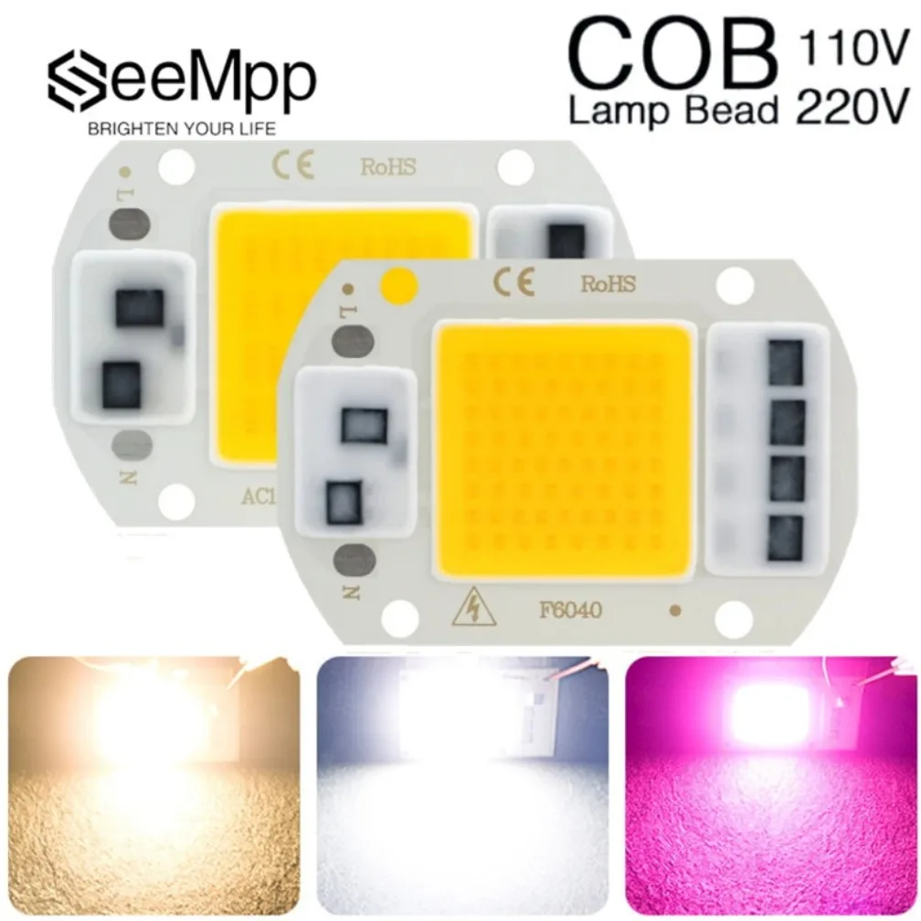 20W 30W 50W LED Chip COB Lamp AC 220V 110V IP65 Smart IC No Need Driver DIY Flood light Led Bulb Spotlight Outdoor Lamp bead