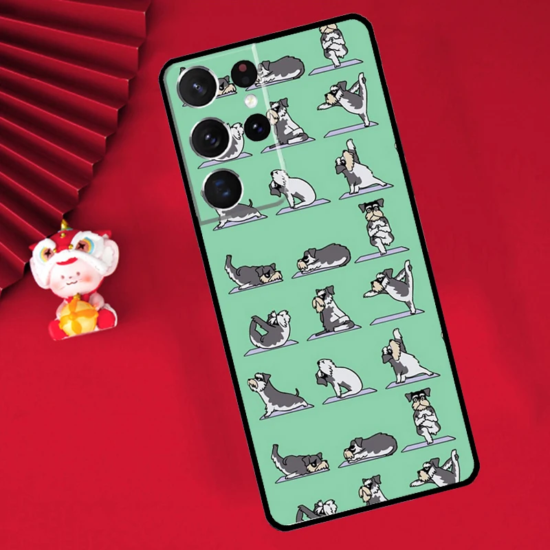 Cartoon Schnauzer Dog Funda For Samsung Galaxy S24 S23 S22 Ultra Plus S20 S21 FE S8 S9 S10 Note 10 20 Ultra Case