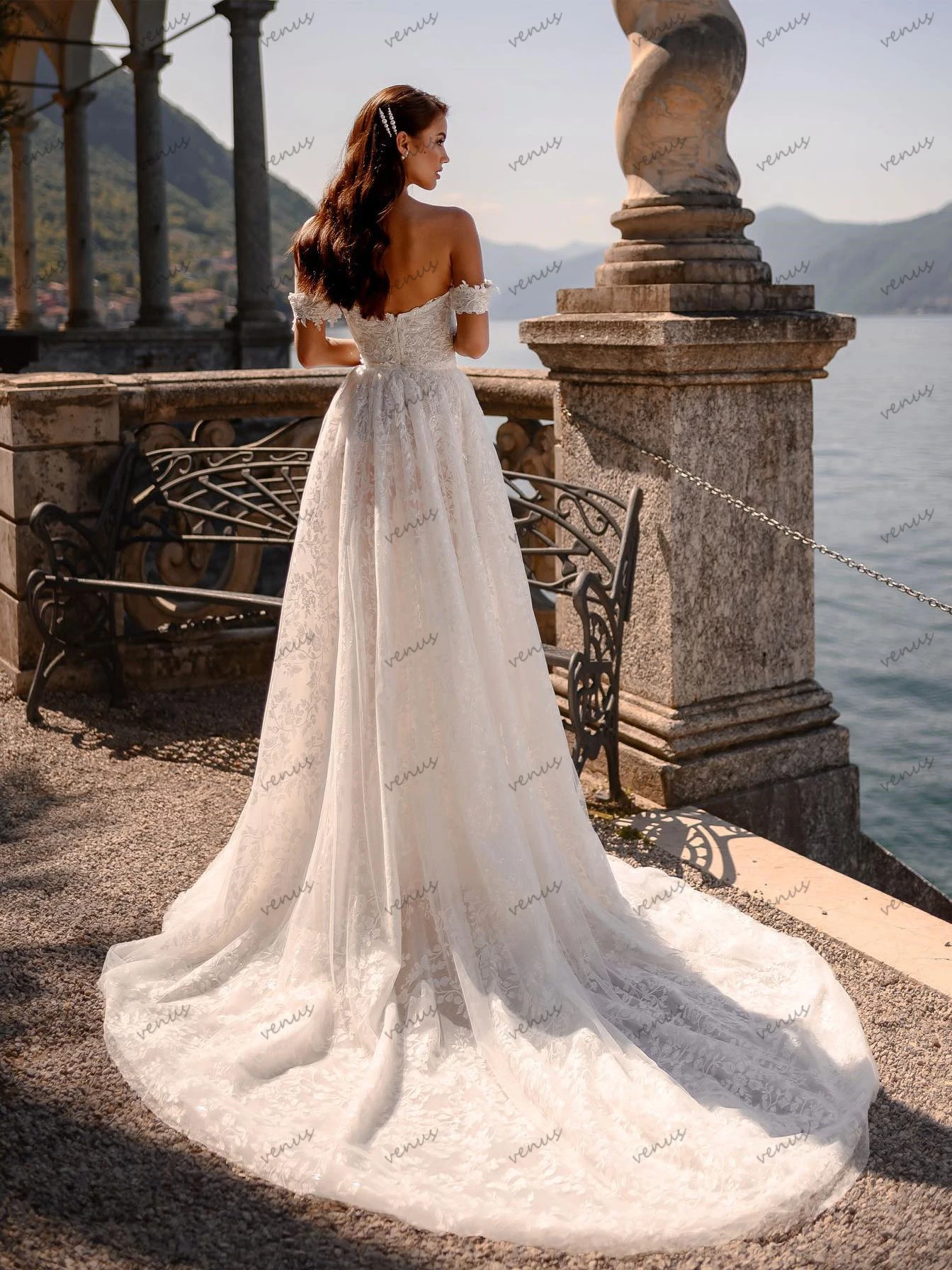 Vintage Wedding Dresses A Line Tulle Tiered Bridal Gowns Lace Appliques Off The Shoulder Princess Vestidos De Novia Customized