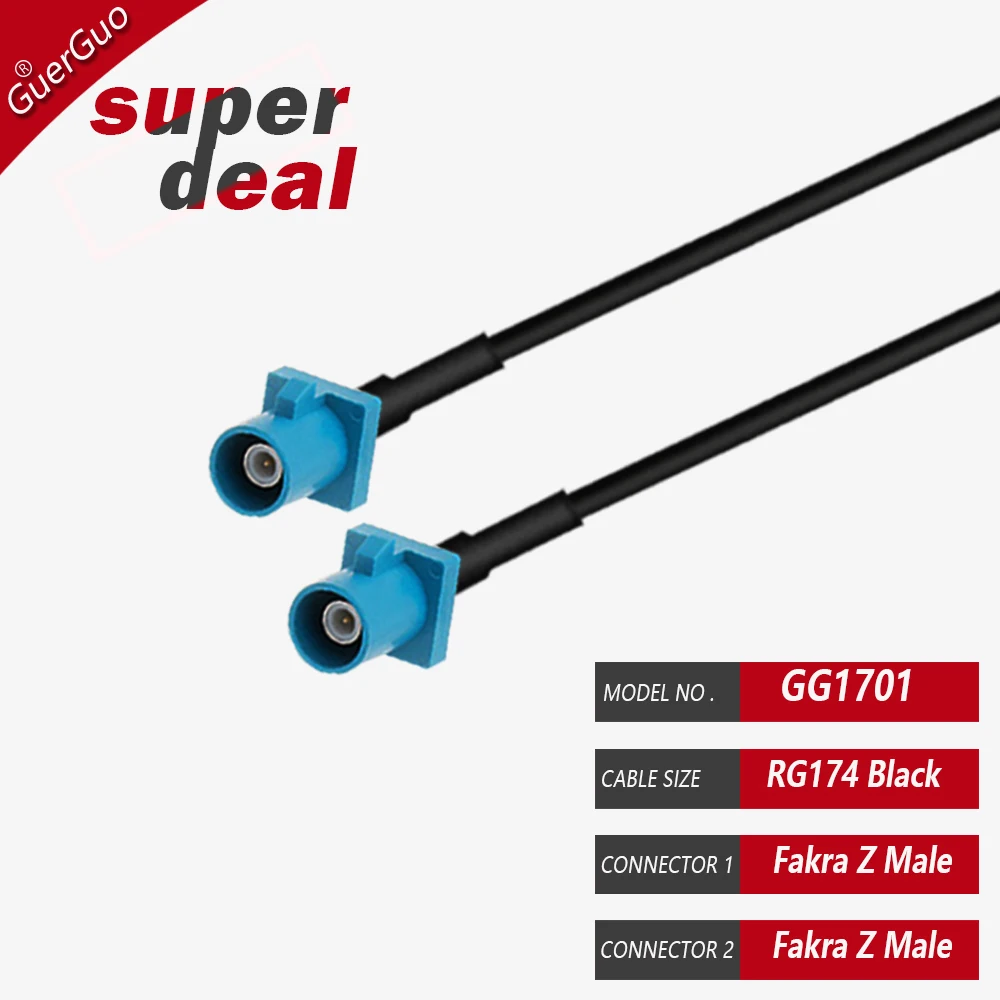 1PC Fakra Z Male to Fakra Z Female 90 Degree Jack Car Navigation GPS Antenna Adapter Extension Cable RG174 RF Coaxial Pigtail