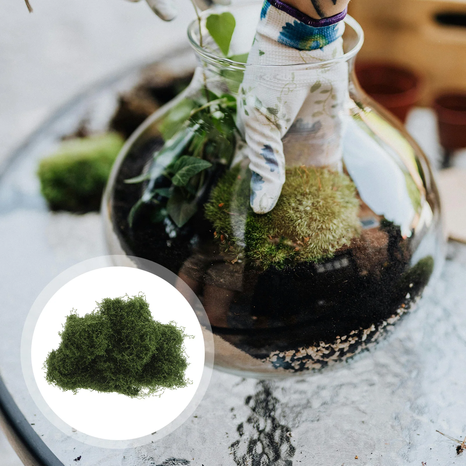 

Decorative Artificial Moss Mat for DIY Greenery Crafts Realistic Fake Grass for Terrariums Indoor Plants Table Centerpieces Home