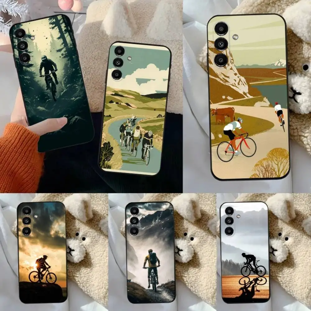 

BIKE CYCLING art Phone Case For Samsung S24,23,22,30,21,10,9,Ultra,Plus,Lite,FE,5G Black Soft Case