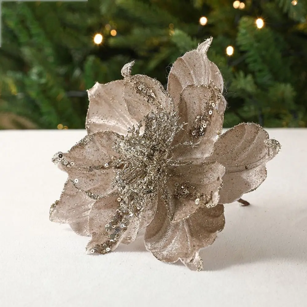 Creative DIY Christmas Flower Pendants Multi-layer Cloth Simulated Xmas Flower Handmade Xmas Tree Oranments New Year