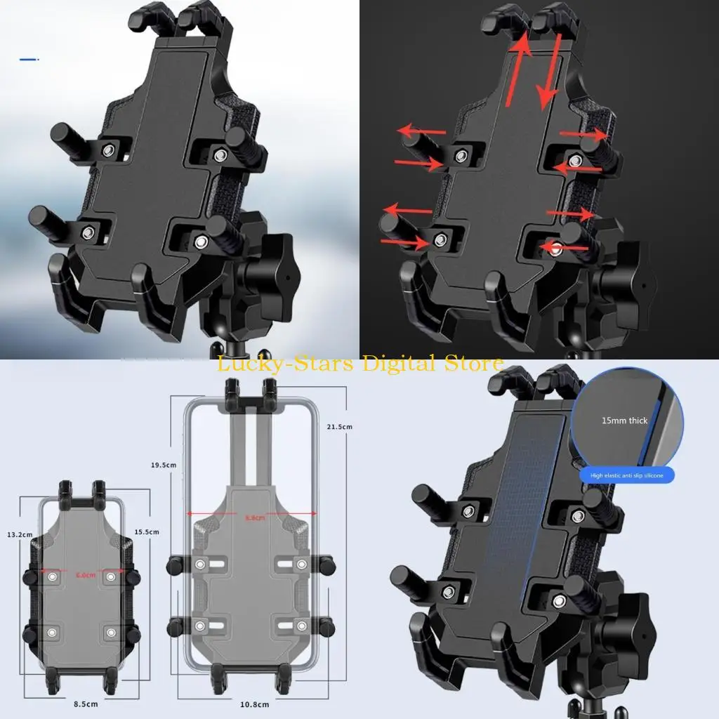 

T3EE Universal Anti-Shock Motorcycle Phone Mount for Electric Bikes and Bicycles Phone Mount Holder for 4.7-7.2in Phones