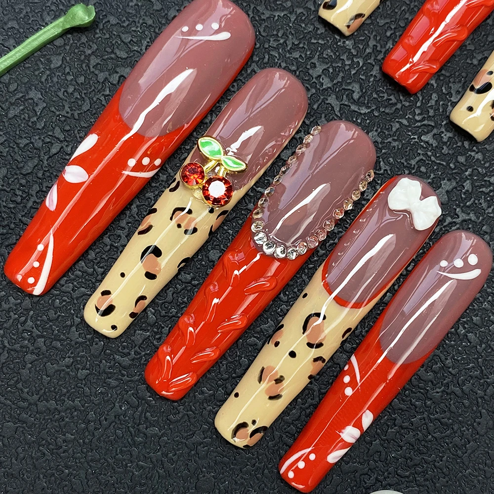 

Custom Design Full Covered Exquisite Press on Nails 100% Handmade Acrylic Handmade Nails Press on XXL 3XL Fingernails for Women
