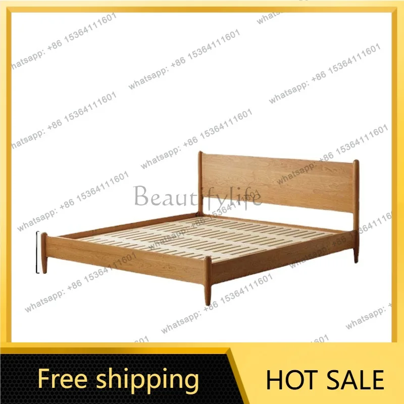 Factory Direct Sales Walnut Bedroom Bed 1.5m 1.8m 1.2m Wedding Bed Support Free Shipping