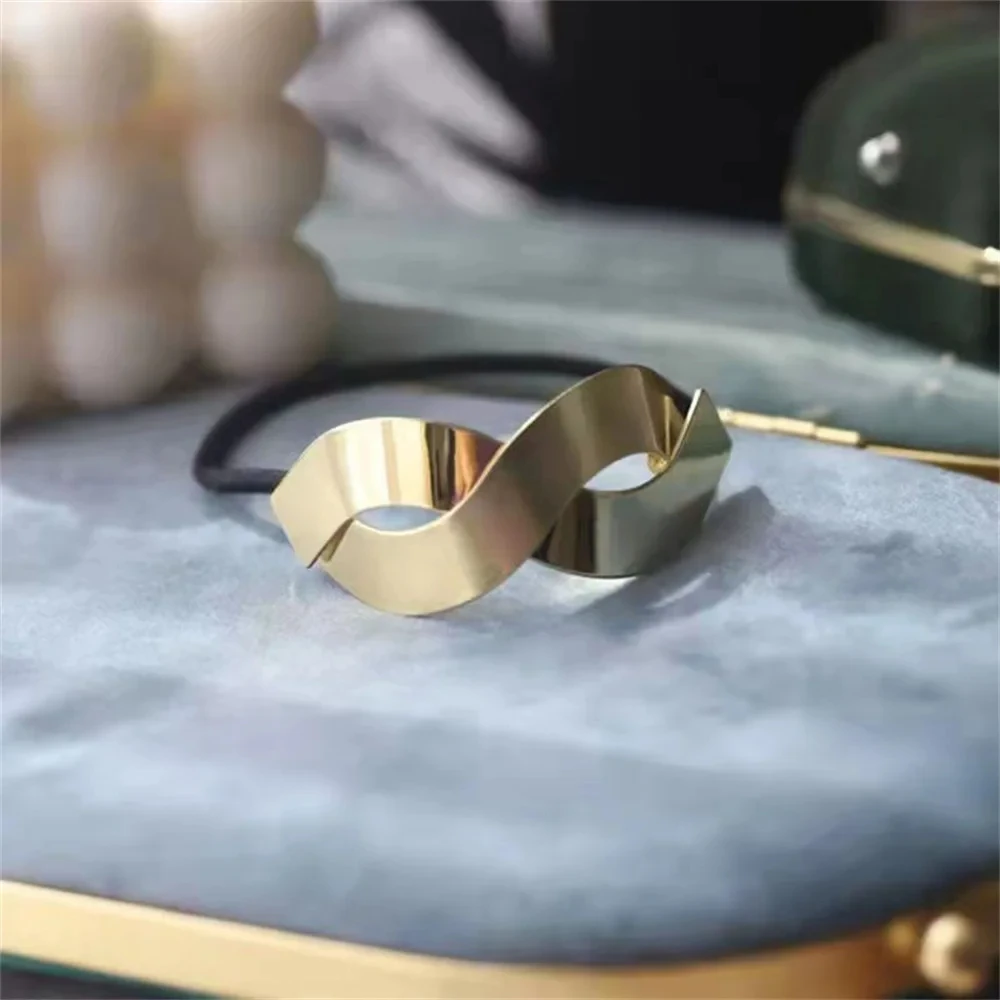 1PC Metalowa elastyczna opaska do włosów dla dziewczynek Kobiety Ręcznie robione Scrunchies Koreańskie ozdoby Modne akcesoria do włosów — zdjęcie 5