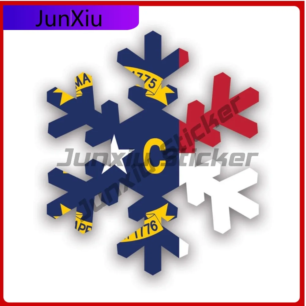 

North Carolina Snowflake Waterproof Weather Resistant Sport For Truck Rear Windshield Car Window Self Adhesive Removable