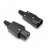 IEC320 C14 C13 Electrical AC Socket Straight Cable Plug 16A Female Male Replacement Rewirable Inlet Power Connector Adapter
