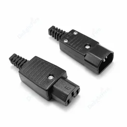 IEC320 C14 C13 Electrical AC Socket Straight Cable Plug 16A Female Male Replacement Rewirable Inlet Power Connector Adapter