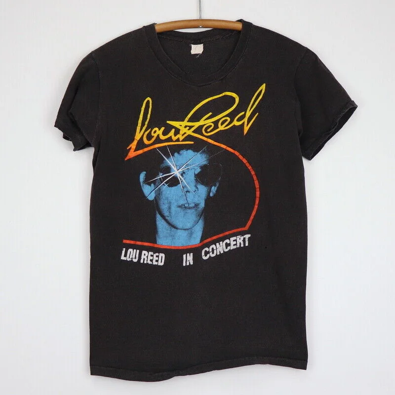 Lou Reed In Concert Black T-Shirt Cotton Full Size Unisex